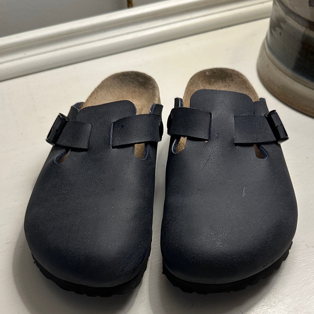 Birkenstock Navy Blue Mules